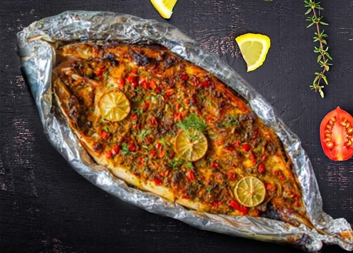 السمك السنجاري بالخلطة مشوي في الفرن على طريقة المطاعم