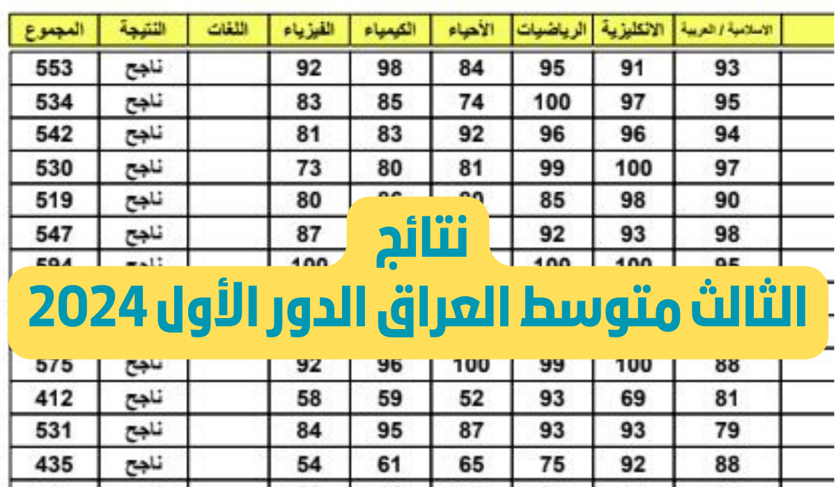 “وزارة التربية العراقية” تتيح الاستعلام عن نتائج الثالث متوسط العراق الدور الأول 2024  بالاسم