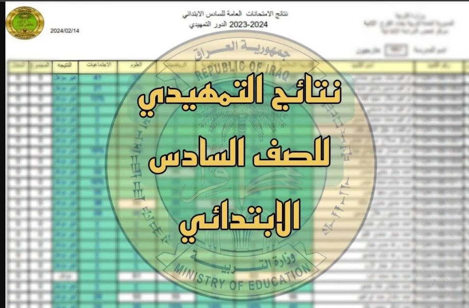 خطوات تحميل نتائج السادس الابتدائي التمهيدي 2024 pdf العراق لجميع المحافظات